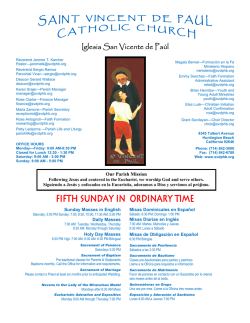 sunday bulletin newsletter - Saint Vincent de Paul Catholic Church