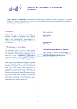 Gesti&oacute;n por Competencias y Desarrollo Personal