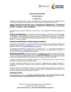 AVISO DE CONVOCATORIA - Ministerio de Educaci&oacute;n Nacional