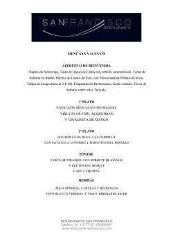 MEN&Uacute; SAN VALENTIN APERITIVO DE BIENVENIDA Chupito de