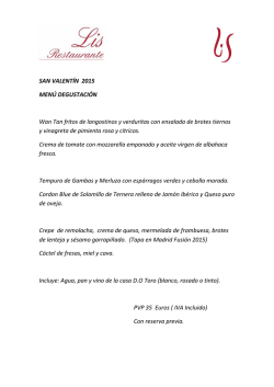 Men&uacute; degustaci&oacute;n San Valent&iacute;n 2015 | Restaurante Lis Salamanca