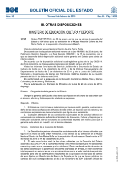 Orden ECD/155/2015, de 26 de enero, por la que se