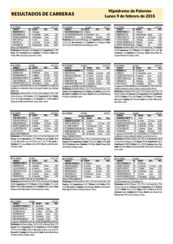 RESULTADOS DE CARRERAS