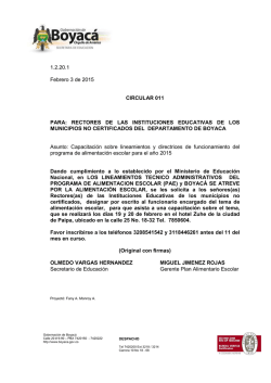 Circular No 011 - Secretar&iacute;a de Educaci&oacute;n de Boyac&aacute;