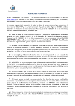 POLITICA DE PRIVACIDAD