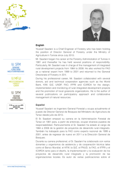 English Youssef Saadani is a Chief Engineer of Forestry who has
