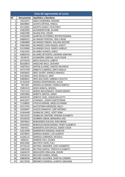 Lista de ingresantes el curso
