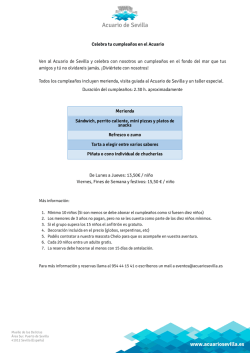 Celebra tu cumplea&ntilde;os en el Acuario Ven al Acuario de Sevilla y