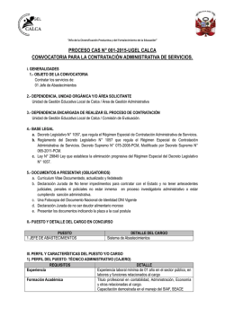 proceso cas n&deg; 001-2015-ugel calca convocatoria para la
