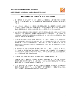 REGLAMENTO USO BEACH POINT