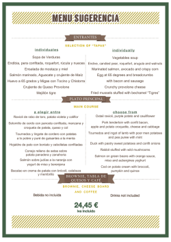 menu sugerencia - Restaurante Rebate