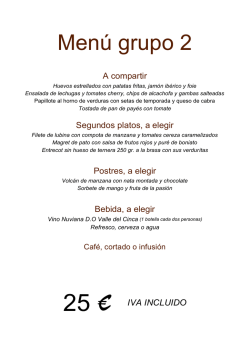 Men&uacute; grupo 2 - Can Vador Diagonal