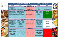 Cafeteria Menu Feb 9