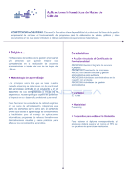 Aplicaciones Inform&aacute;ticas de Hojas de C&aacute;lculo