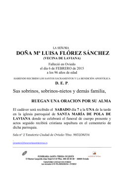 esquela - Funeraria Santa Teresa