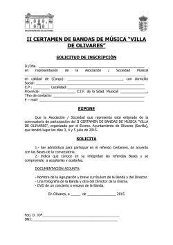 II CERTAMEN DE BANDAS DE M&Uacute;SICA &ldquo;VILLA DE OLIVARES&rdquo;