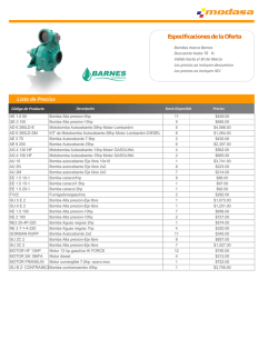 Especificaciones de la Oferta