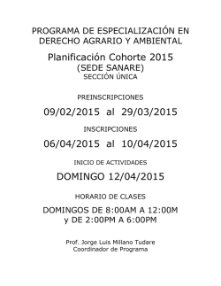 nuevas cohortes especializaci&oacute;n derecho agrario y