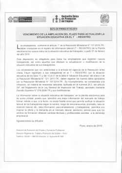&bull; Ventanilla Unica ri de Promocion ti del Empleo