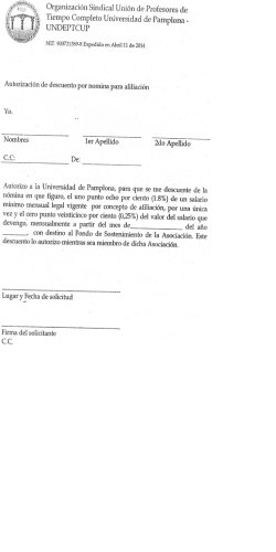 Autorizaci&oacute;n descuento - Universidad de Pamplona