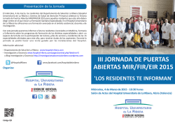 Programa III Jornada de Puertas Abiertas MIR 2015