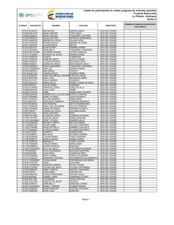 Listado de participantes en sorteo programa de viviendas gratuitas