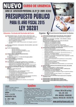 seminario presupuesto publico para el a&ntilde;o fiscal 2015