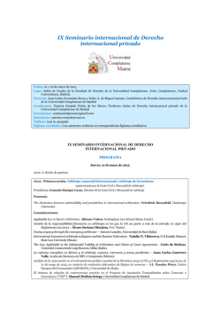 IX Seminario internacional de Derecho internacional privado