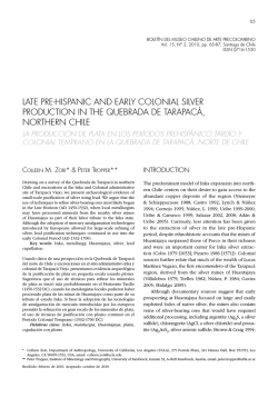 late pre-hispanic and early colonial silver production in the