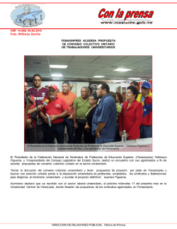 06.02.2015. fenasinpres acuerda propuesta de convenio colectivo