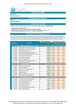 Lista de precios venta al publico Espa&ntilde;a