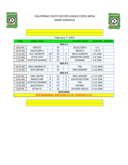 CALIFORNIA YOUTH SOCCER LEAGUE COSTA MESA GAME