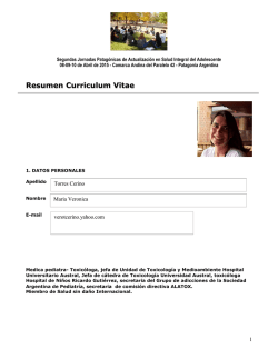 Torres Cerino Ver&oacute;nica C.V Jornadas Patagonicas