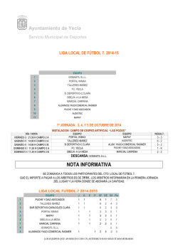 Jornadas y clasificaci&oacute;n