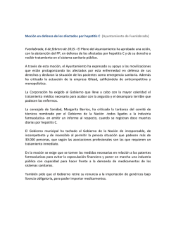 Moci&oacute;n en defensa de los afectados por hepatitis C