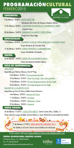 PROGRAMACI&Oacute;NCULTURAL - Centro sociocultural Maestro Alonso