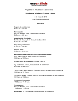 Agenda - Ecoan&aacute;lisis | Consultores Econ&oacute;micos y Financieros