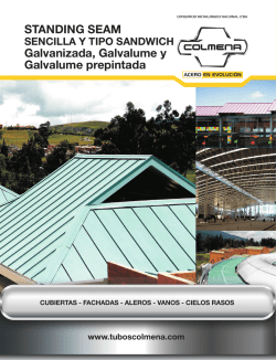 STANDING SEAM Galvanizada, Galvalume y