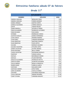 Horario entrevistas familiares 2015