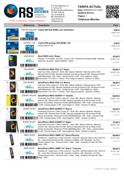 TARIFA ACTUAL - RS MicroSistemes, SL