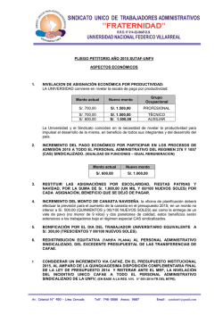 PLIEGO PETITORIO A&Ntilde;O 2015 SUTAF