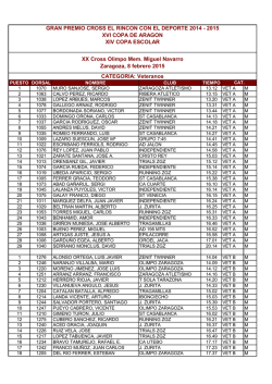 CATEGORIA: Veteranos XX Cross Olimpo Mem. Miguel Navarro