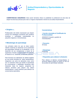 Actitud Emprendedora y Oportunidades de Negocio