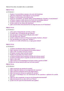 PREGUNTAS DEL EXAMEN DEL CLASICISMO PREGUNTAS