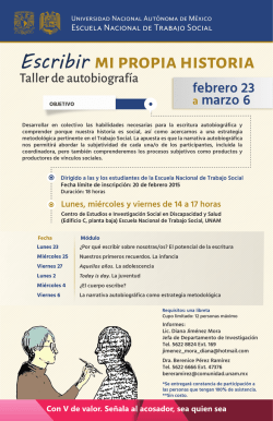 Escribir mi propia historia - Escuela Nacional de Trabajo Social