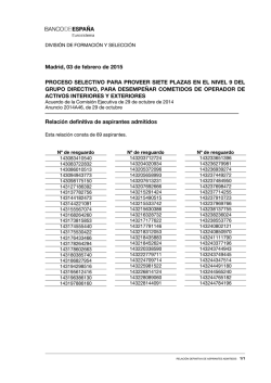 Relaci&oacute;n definitiva de aspirantes admitidos