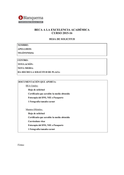 BECA A LA EXCELENCIA ACAD&Eacute;MICA CURSO 2015-16