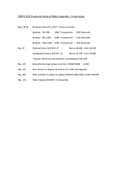 TARIFA 2015 Precios de Venta al P&uacute;blico Sugeridos &ndash; Fe de erratas