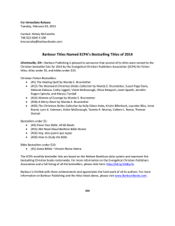 Barbour Titles Named ECPA`s Bestselling Titles