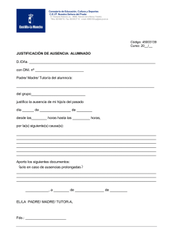 Justificante de falta de alumnos